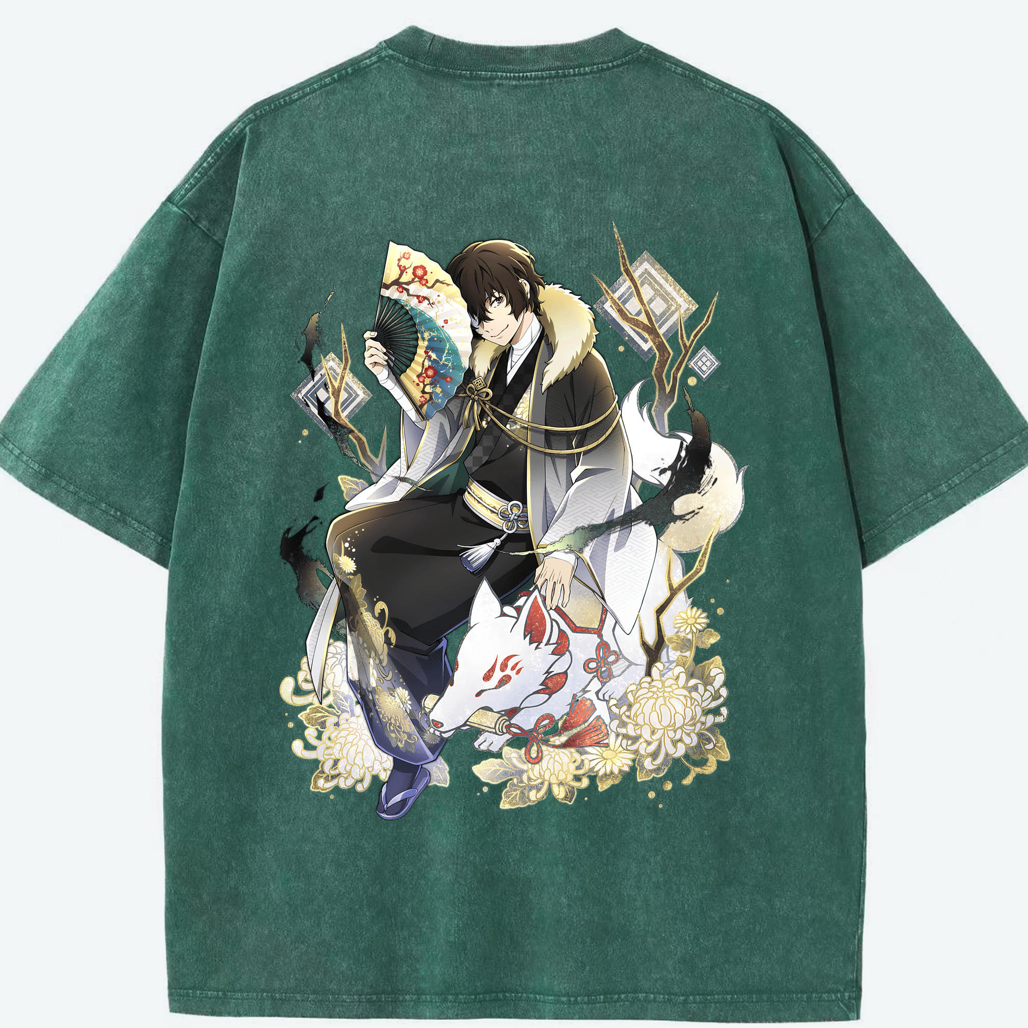 （画像用） 文豪ストレイドッグス Bungo Stray Dogs 綿100% ヴィンテージ風 半袖Tシャツ（背面プリント）